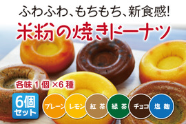 【豊橋米粉100％】米粉の冷凍ドーナツ 6個セット（6種×各1個）