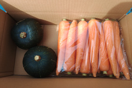 【野菜2種セット】　彩誉ニンジン 2.5kg　×　栗政宗かぼちゃ 2個（600g×2）