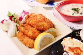 【冷凍】揚げてるかきフライ6個入　電子レンジで簡単調理♪　広島県産生食用かき　ご自宅用！