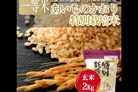 【栽培期間中農薬不使用・一等米】あいちのかおり 玄米2kg【令和4年・愛知県産】