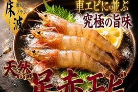 🦐市場に滅多に出ない幻級天然海老🦐濃密甘味の極希少『足赤エビ』約500g長州床波ブランド【9月中旬予約】