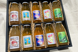 サステナりんごジュース飲み比べギフトボックス〜180ml飲みきりサイズ10本入り〜　化学合成農薬50％以上削減栽培