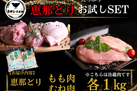 【お一人様1回お試しSET】肉質の違いを楽しむ満足セット『恵那どり』もも・むね肉　各１㎏（冷蔵）