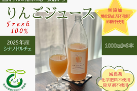 無添加！信州りんご発祥の地 長沼産 シナノドルチェ 100% 生産農家直送 りんごジュース ６本 長野県 化学肥料不使用 除草剤不使用 人にやさしく環境にもやさしい農産物