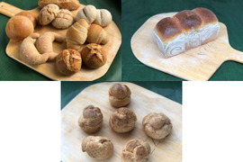 【超貴重な有機JAS認証パン】パンセット④+食パン+Sweets③：麦の栽培から一貫生産　自然栽培小麦のみ使用したパンセット+シュークリーム