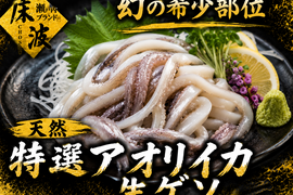 【旨みの宝庫】キッチンで網焼き居酒屋の味を☆長州床波ブランド 天然国産『特選アオリイカ 生ゲソ』ビール・ハイボールが止まらない！イカの王様希少部位 豪快大容量パック約400g