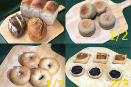 全部有機！パンBOX+パンセット⑧Harf+⑪Harf+2/3SComp：麦の栽培から一貫生産　自然栽培小麦のみ使用した基本のパンBOX+パン2種+Sweets2種