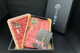 【大人気】食べ比べ！すきやきセット（４人前）［ 肩ロース 320g ＆ 赤身 320g ］鹿児島県 黒毛和牛 牛肉 さつま福永牛 受賞歴多数 ［お取り寄せ 贈り物 誕生日 グルメ ］