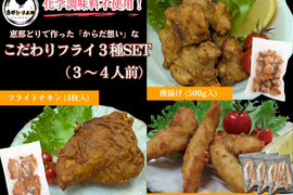 恵那どりの揚げ物３種（唐揚げ、フライドチキン、ささみスティック）※3～４人前（冷凍品）