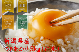 「お米グランプリ2025   4部門受賞🏆」新潟県産　つきあかり  5キロ  白米  令和7年産　新米　お米　(62)