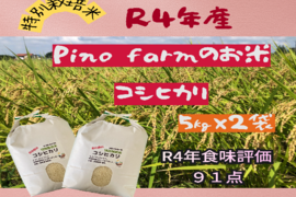R4年産　Pino farmのお米　特別栽培米コシヒカリ　【５㎏×２袋】
