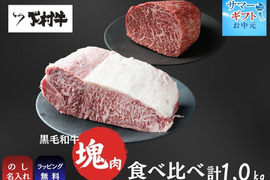 〈サマーギフト〉「下村牛」塊肉食べ比べセット 計1.0kg