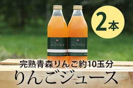 濃厚りんごジュース 完熟青森りんご100％【しぼってそのまんま】（1Ｌ×2本入）