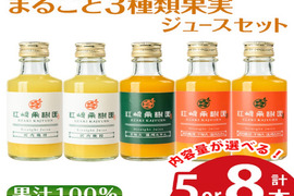【ギフト】贅沢飲み切りタイプ全3種！　まるごと３種類果実ジュース5本セット