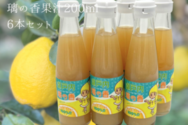 【送料相当分値引き中♪】「璃の香」果汁200ml　レモン果汁無添加ストレート100％  6本セット