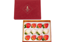 【予約販売 2026年11月下旬～順次発送】 紅白いちごセット　紅白極上あまおう400ｇ　ベロアギフトボックス ギフト お歳暮
