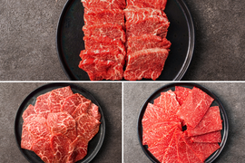 【お試しBOX】お手軽３種 焼肉セット 計450g（カルビ・シンシン・カタ）自然派グラスフェッド黒毛和牛♪