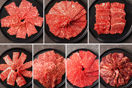 【ギフト】豪華７種 1kg 焼肉セット（リブロース・ザブトン・カルビ・三角・シンシン・カタ・ハラミ）＜自然放牧 黒毛和牛＞【夏ギフト】