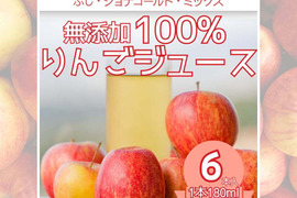 【母の日ギフト】青森県産 無添加 果汁100% 完熟りんごジュース飲み比べセット 180ml×6本