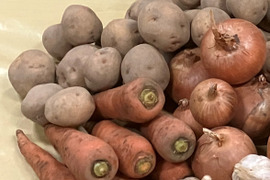 有機栽培越冬野菜セット100サイズ
　ジャガイモ5kg+玉ねぎ4㎏+人参3kg+ニンニク3個