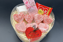 【バレンタイン】ハートサイコロステーキ8個入り［牛脂・チョコ・紙袋付き］鹿児島県 黒毛和牛 牛肉 さつま福永牛 受賞歴多数 〔ギフト バレンタイン お取り寄せ プレゼント］