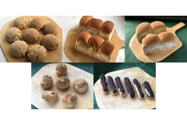 【超貴重な有機JAS認証パン&Sweets】パンセット⑦+⑨+⑩+Sweets③+④:自然栽培小麦のみ使用したメロンパン2種×4個ずつ+食パン2個+パンドミー2個+シュークリーム6個+エクレア6個