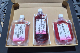 メール便特別価格！赤紫蘇商品お試し3種類(シロップ・ジュース・寒天ゼリー飲料)