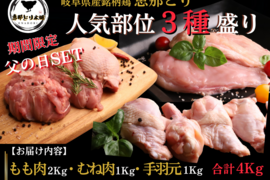 【父の日ギフト】産地直送の感動を！ 「恵那どり」人気部位3種詰め合わせ
