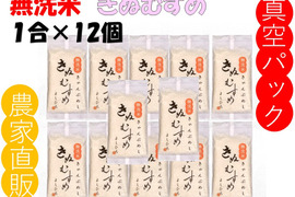 無洗米 真空パックで長持ち！きぬむすめ『岡山県産』１合×12個