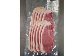 ジビエ　やわらか仔イノシシ【皮付き】肩ロース　薄切りスライス　210g