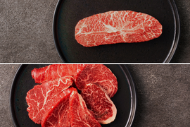 【20％OFF】［～11/9まで］希少部位ステーキ２種３枚（ヒレスライス・ミスジ）計340g