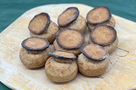 【超貴重な有機JAS認証パン】Singleパン㉛：麦の栽培から一貫生産　自然栽培小麦のみ使用したシャンピニオン8個
