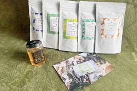 自分へのご褒美！福島県のティータイムセット（ハーブティー5種類×8包＋はちみつ150g）