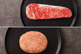 【夏ギフト】豪華サーロインステーキ&生ハンバーグ 各２個セット ＜グラスフェッド黒毛和牛＞　熨斗対応可