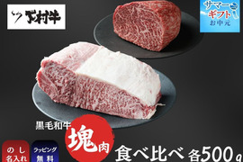 〈サマーギフト〉「下村牛」塊肉食べ比べセット 計1.0kg