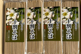 【贈答用：夏ギフト】有機畑で育てたそばを原料とした十割そば 石臼挽き粉使用4パック