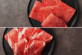 【家計応援＊30％OFF】［～4/19まで］里山牛すき焼き２種食べ比べセット（600g）（ロース・赤身）