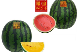 【予約】大玉すいか羅王食べ比べセットＬ(金色＋ザスウィート) 各1玉【夏ギフト】