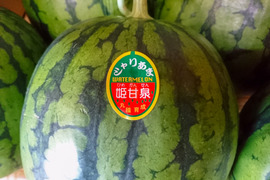 シャリ甘っ！小玉スイカ『姫甘泉』３〜５玉入（７〜８kg）