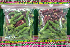 冷凍オクラ1ｋｇ　赤オクラ混合　数量限定　オクラ食べ比べ