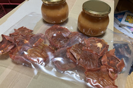 【日本唯一かも】自然栽培の柿ジャムたっぷり300g2本+干し柿スライス40g3袋