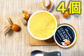 果実の美味しさを味わえるゴールデンベリープレミアムアイス（食用ほおずきアイス）120ml×4個入り