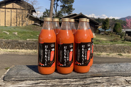果肉がたっぷり！　つぶとろ果肉のにんじんジュース　1リットル瓶6本セット