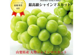皮ごとパクリ！とっても甘くて美味しいプレミアム‼ シャインマスカット (約1.4㎏ 2房)