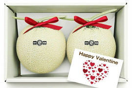 「バレンタインカード付！」2玉で3kg高糖度マスクメロン