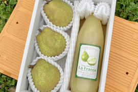 【ラフランス専業農家が贈る】ラ・フランス ３玉と🍐100％ジュースのセット
