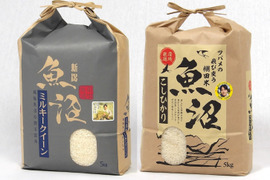 【セット商品】魚沼産コシヒカリとミルキークイーン精米　各5Kg　詰め合わせ
