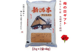 【母の日】新潟米とちお産コシヒカリ4kg（2kg×2）感謝のメッセージカード付