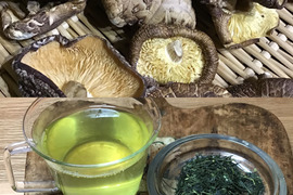【素朴な味わいが人気!】ねこ農園の干し椎茸80g&新茶80g
