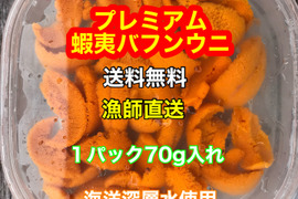 （実質送料無料）極上プレミアム蝦夷バフンウニ（北海道利尻島産）１パック 70g